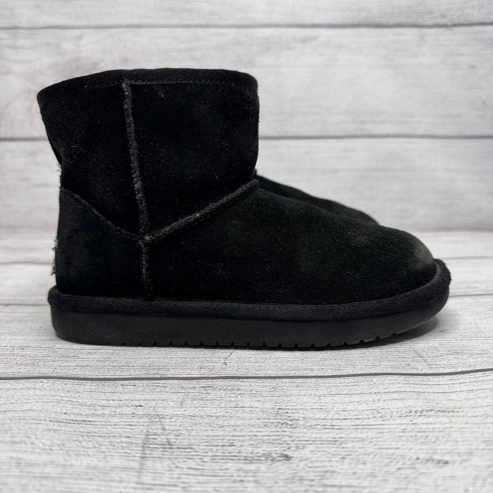 Koolaburra by UGG‎ Toddler Kids Black Suede Leather Winter Ankle Boots Size 12